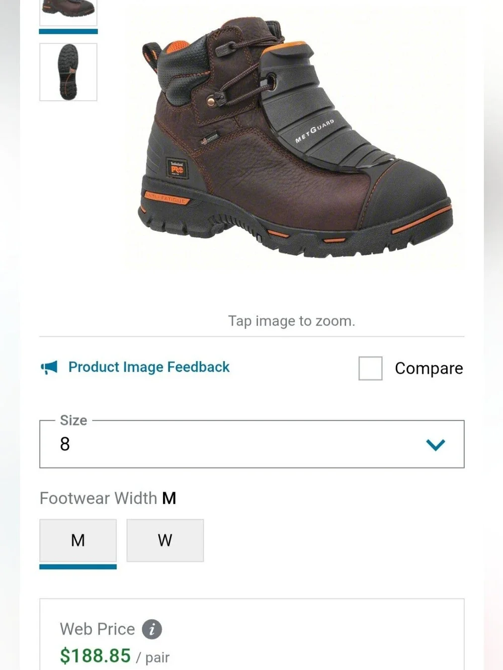 Timberland PRO Brown Boots with Orange Accents